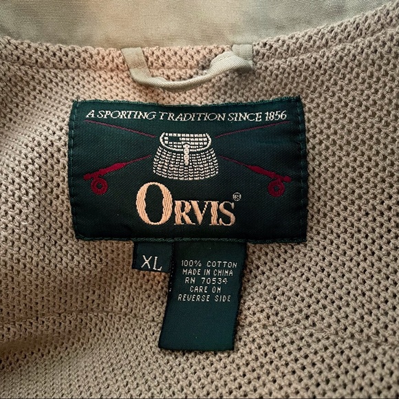 NEW! ORVIS Khaki Hunting Vest Size XL 100% pre washed Cotton - Picture 3 of 11